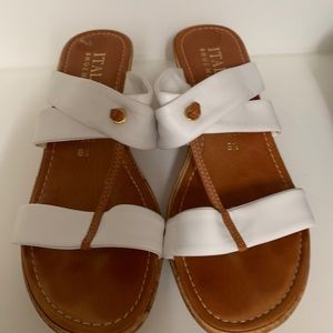 White wedge sandals